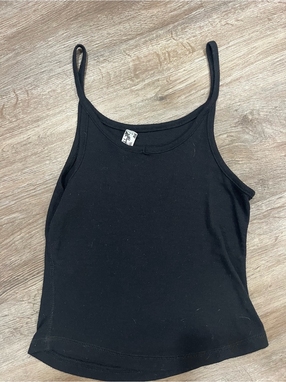 Free People Black Ribbed Tank Top - Picture 2 of 3